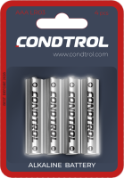 Щелочная батарея Condtrol AAA LR03 4шт 